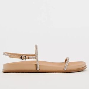 Zara Tan Sandals with Rhinestone Straps